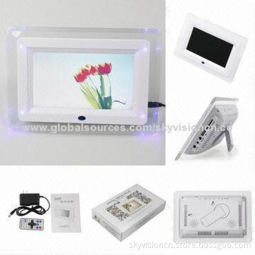 7-inch Digital Photo Frame with Lighter, Various Color Change